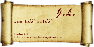 Jex László névjegykártya